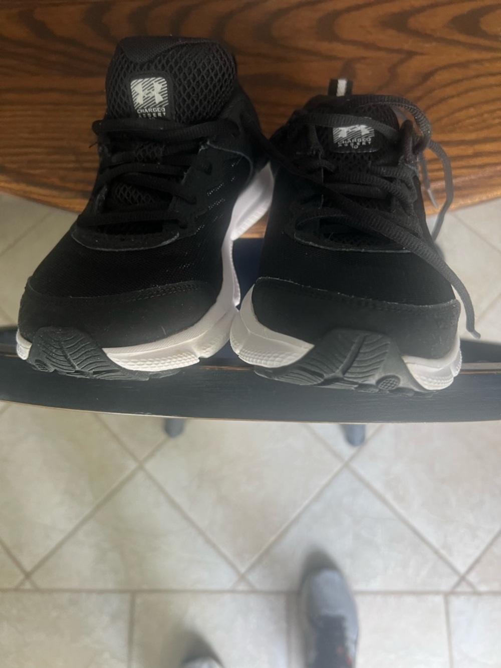 Under Armour Kids Black and White Athletic Sneakers - Breathable Mesh